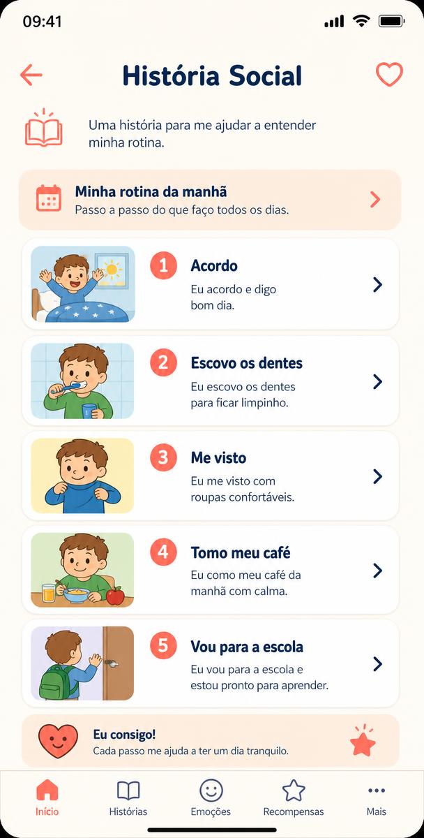 Tela História Social do Belinda App